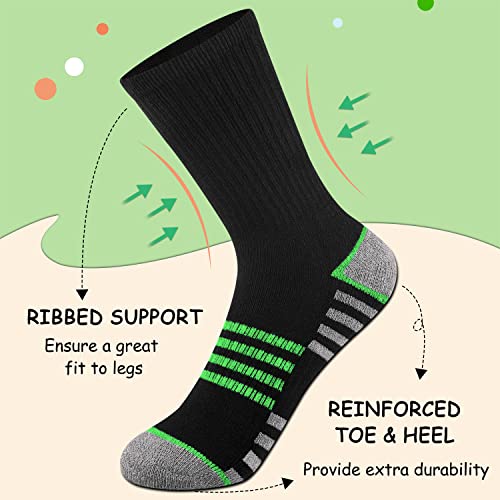 Comfoex Boys Crew Socks For Kids 4-10 Years Old Athletic Long Socks With Cushioned Sole 6 Pairs3