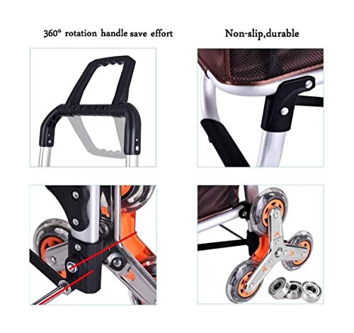 QUANLI Zusammenklappbarer Einkaufstrolley aus Aluminiumlegierung, tragbarer, faltbarer Einkaufswagen mit wasserdichter… – Bild 4