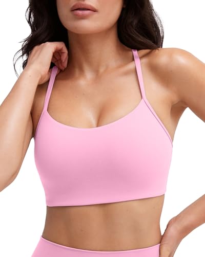 Image of PAVOI ACTIVE Yoga Racerback Bras for Women - Buttery Soft Low Support Scoop Neck Y-Back Thin Strap Sports Bra - FlexFlow