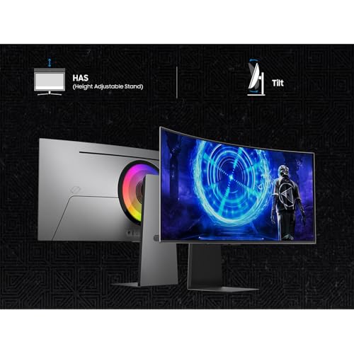 Image of Samsung 34 inch Odyssey OLED G8 G85SD Curved Gaming Monitor UWQHD 3440x1440, 175Hz, 0.03ms, G-Sync Compatible, OLED Glare Free Bundle with Deco Gear HDMI Cable & Screen Savvy Guidebook