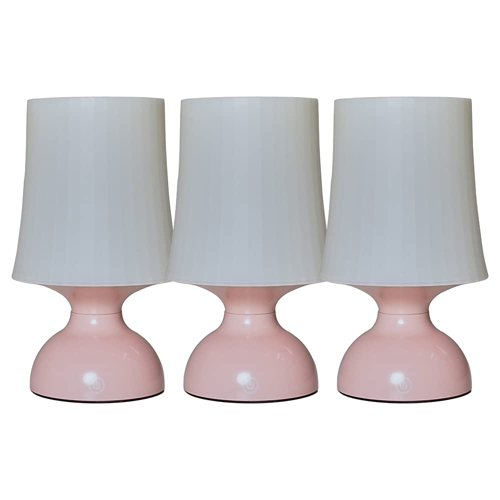 Minisun Pink | Wireless Led Touch Table Lamps With A White Tapered Shade | Home Décor, Bedside & Desk Lamp