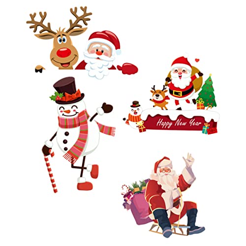WOONEKY 4piezas Calcomanías Decorativas Navideñas para Pared Cubiertas De Interruptor Sombreiro Rinde Estrella para Decoración De Dormitorios Clases De Artesanía