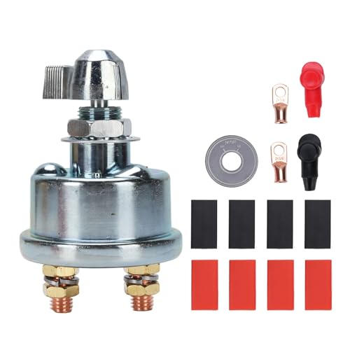 Battery Disconnect Switch, 12V-48V 250A Battery Shut Off Switch, Heavy Duty Power Cutoff for Car RV Boat Truck