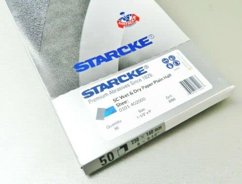Matador Abrasive Wet or Dry Sandpaper 50 Sheet 2000 Grit 5-1/2 x 9" Silicon Carbide Made in Germany