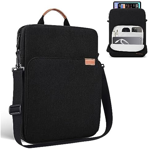 9-11 Inch Tablet Sleeve iPad Carrying Bag for 11 inch iPad Pro M4 /11 inch iPad Air M2, Samsung Galaxy Tab S9+ Plus/S9 FE+ 12.4", Fire Max 11/ HD 10", iPad 10th Case with Strap, Black Cover