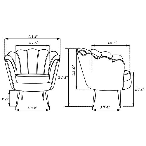 Dagonhil Pink Velvet Accent Chair For Living Room, Lounge Chair For Bedroom With Gold Metal Legs, Vanity Chair For Makeup Room, Dusty Pink #TOP6