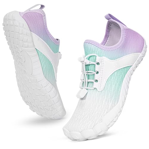 Hike Barefoot Water Shoes Women Men, Newly Water-Drops Pattern Pro Minimalist Shoe Quick Dry Wide Toe Breathable & Non-Slip for Hiking Beach Aqua Surf Swim