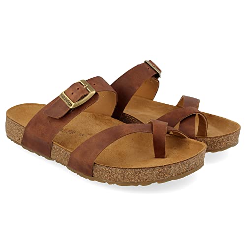 HAFLINGER Bio Juno Leather Mules Sandal Cork Footbed Unisex