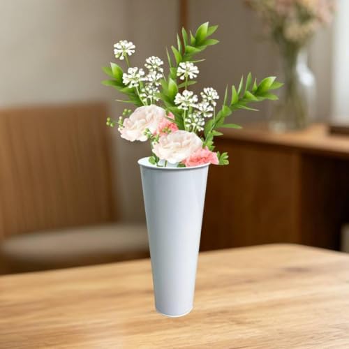 Jarrón metal decorativo galvanizado KESOTO cubo floral resistente tamaño S 6