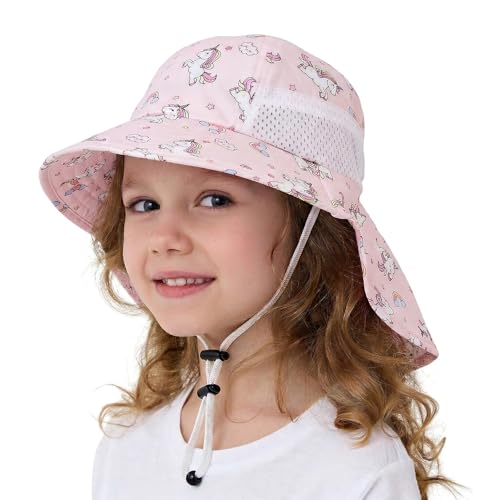 Zidoley Chapeau de Soleil Enfant avec Protection UV 50+ - Chapeau d'été léger à Larges Bords, Maille Respirante et jugulaire Ajustable, idéal pour la...