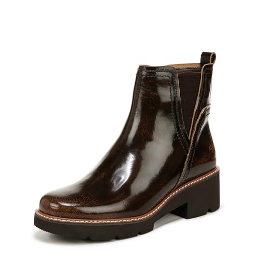 Naturalizer Womens Darry Bootie Water Repellent Ankle Boot English Tea Brown Leather 9.5 W