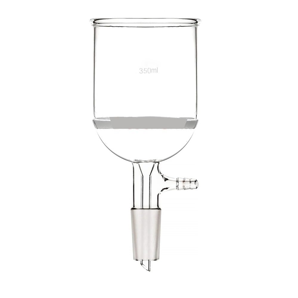Equipos y suministros de laboratorio Embudo de vidrio laboratorio 24/40 350 ml con núcleo succión grueso y adaptador manguera vacío