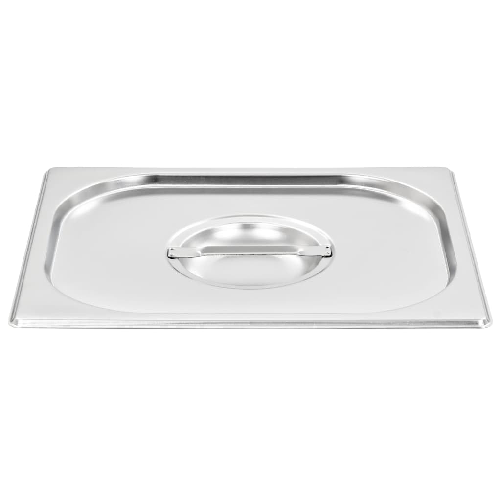 Pokrywa ze stali nierdzewnej do pojemników GN 1/2 325 x 265 mm, 2 sztuki, zapasowa pokrywka do pojemników utrzymujących ciepło, Chafing Dish i bufet gastronomiczny, wytrzymała i łatwa w
