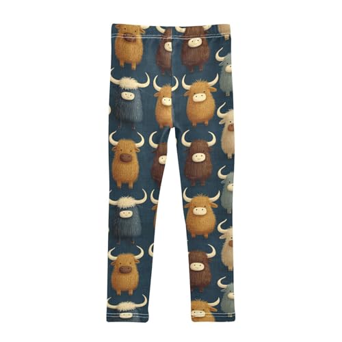 Girls Leggings Highland Cows Soft Toddler Leggings for Girls Kids Pants Size 4T-10T2