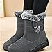 Toumov Womens Snow Boots Warm Fur Lining Mid Calf Boots Non Slip Waterproof Outdoor Shoes Comfortable Walking Booties Fashion Anti Slip Shoes Booties Soft Thermal Boot
