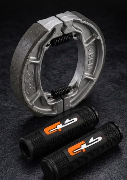 HCM Brake Shoe Set compatible with Activa All Models, Unicorn, Shine (BRAKE SHOE SET + GRIP GT(ORANGE))-image-34