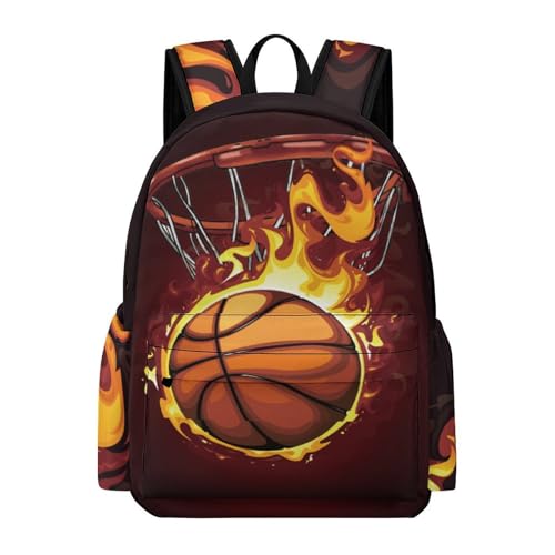 Basketball Backpack 17 Inch Cartoon Basketball Backpack Large Capacity Daily Commuter