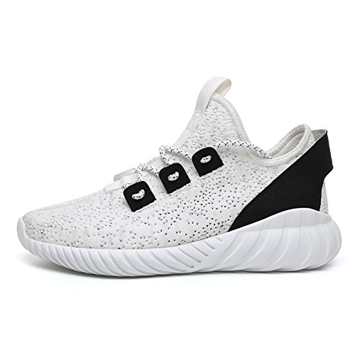TORISKY Hommes Femme Chaussure de Sport Baskets de Running Fitness Course Mode Sneakers (Z182-White38)