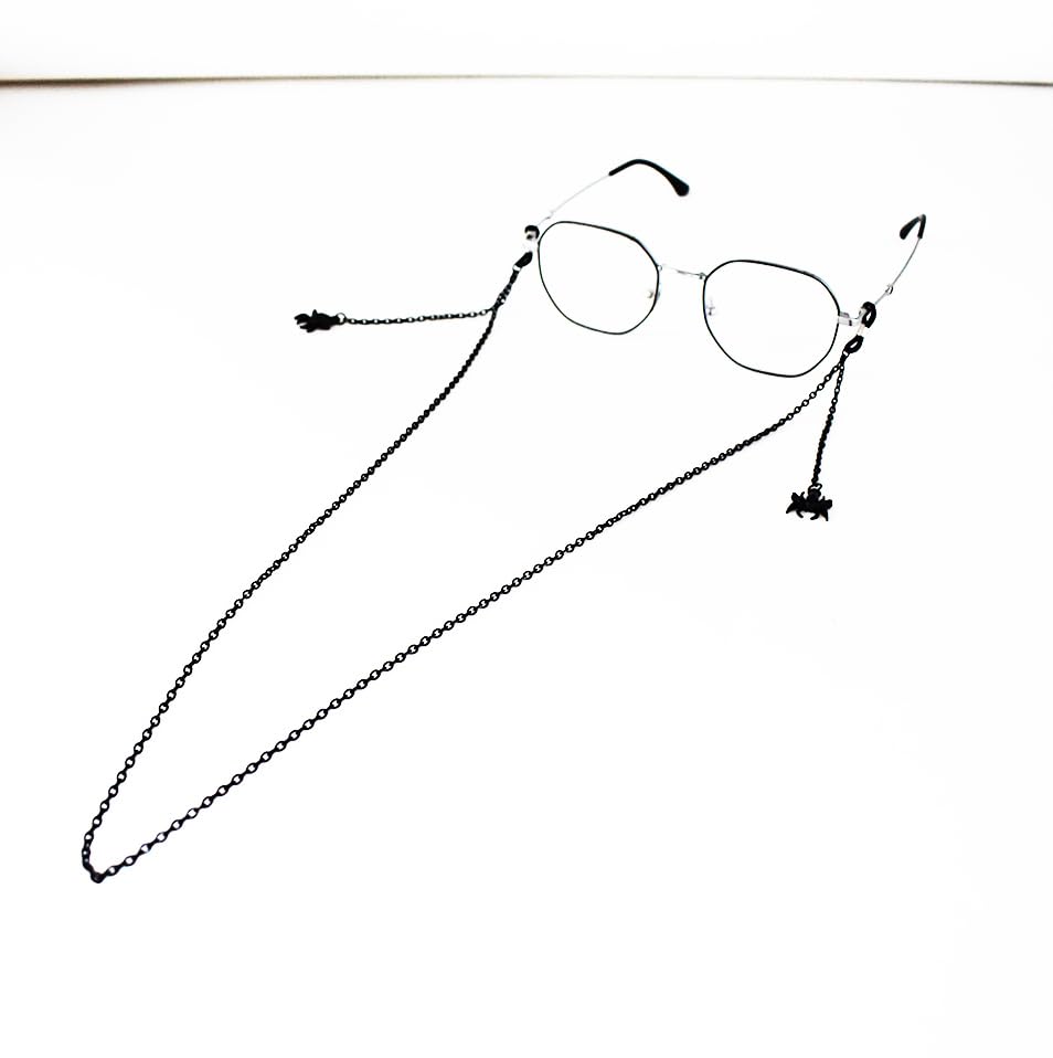 Image of Glasses Chain for Women Black Goth Spider & Mask Pendant Eyeglass Strap Holder Halloween