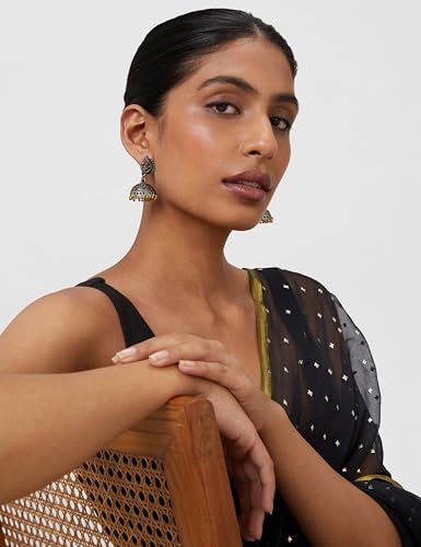 Image of Rubans Jhumka Earrings Oxidised Trendy Jewellery Gift for Women & Girls