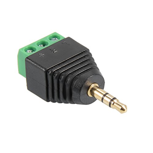 Adaptador conector estéreo macho 3.5mm a terminal hembra 3 tornillos miniatura 2