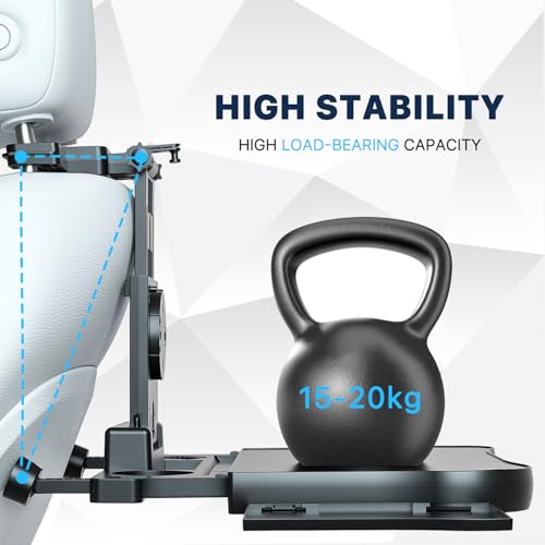 Auto Tisch für Rücksitz Beifahrer, Schreibtisch mit Getränkehalter und Handyhalter, Multifunktional Esstisch für Kinder Erwachsene Klappbar Einstellbar， Belastbarkeit 15-20 kg