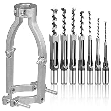 Gisafai 7 Pcs Square Hole Drill Bit with Adapter 1/4, 5/16, 3/8, 1/2, 9/16, 5/8, 3/4 Inch Power Tool Accessory for Drill Press Mortise Machine
