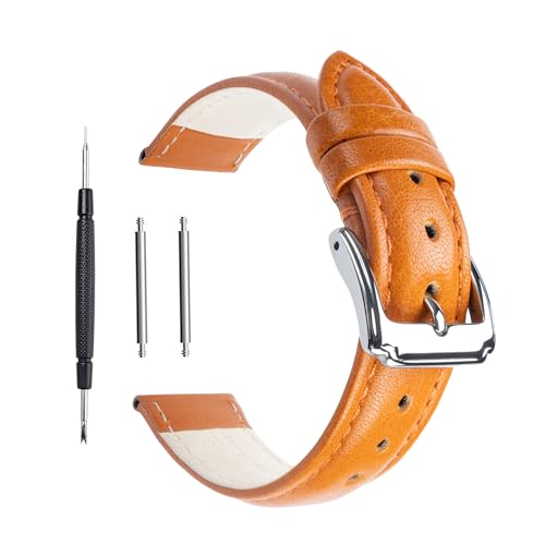 Bracelet de montre en cuir de veau extra doux et élégant, tailles 18mm à 22mm