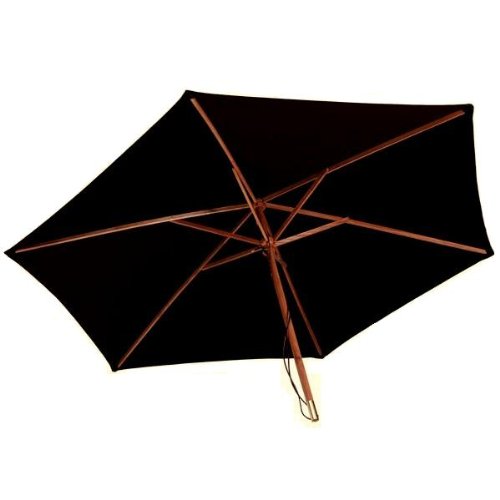 Forestfox Black 2m Parasol Garden Patio Umbrella Shade Fabric Canopy With Finial 6 Ribs Amazon Co Uk Kitchen Home