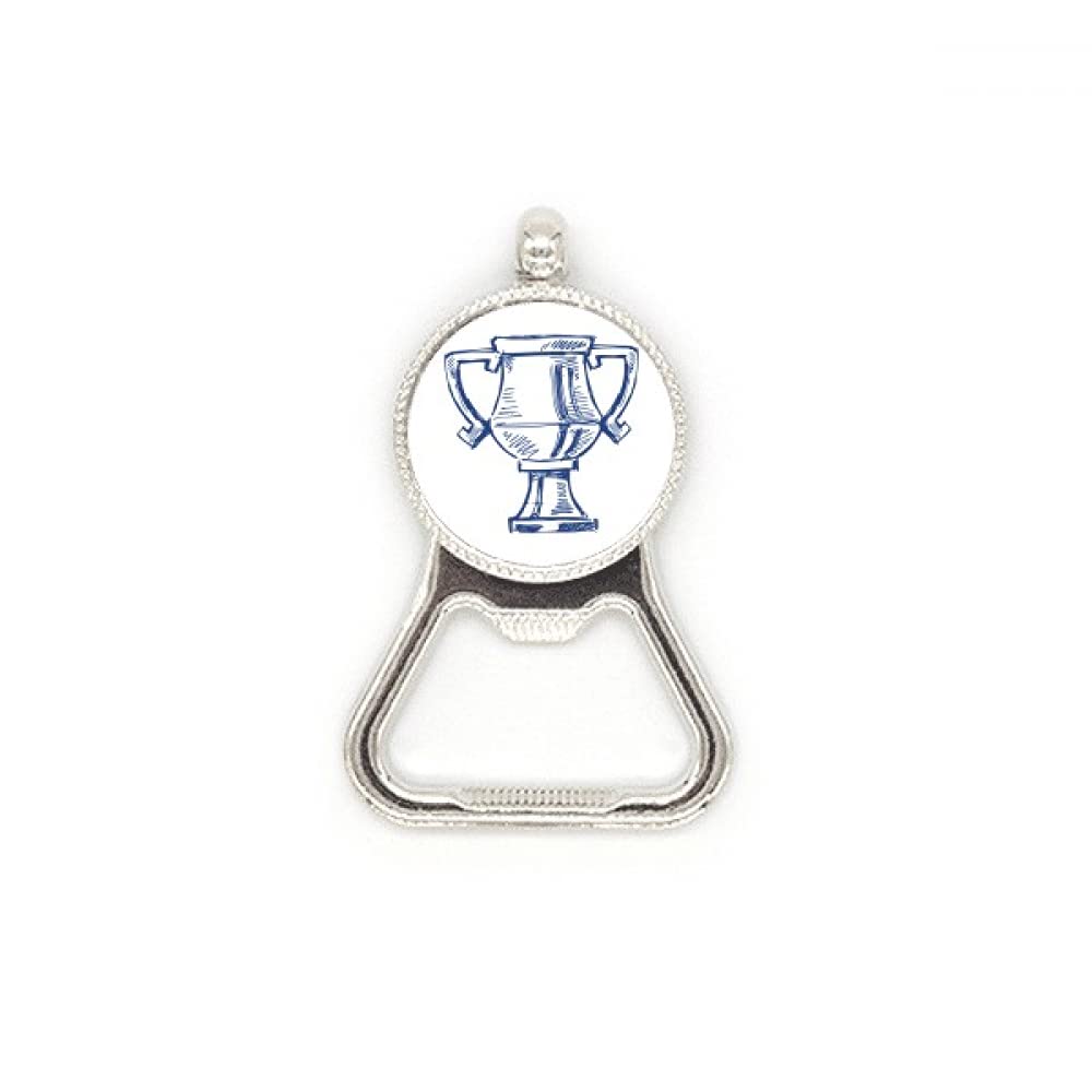 Trophée de football en acier inoxydable bleu avec finitions prestige pour tournois