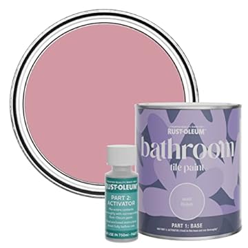 Rust-Oleum Pink Water-Resistant Bathroom Tile Paint in Matt Finish - Dusky Pink 750ml
