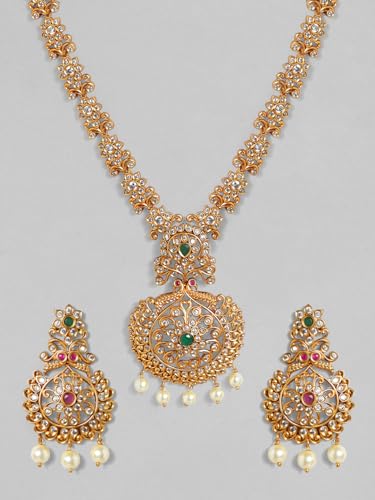 Image of Rubans American Diamond Zirconia Necklace Set Traditional Stylish Jewellery Gift for Women & Girls