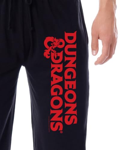 Dungeons and Dragons Men's Tabletop Game Title Logo Sleep Jogger Pajama Pants2