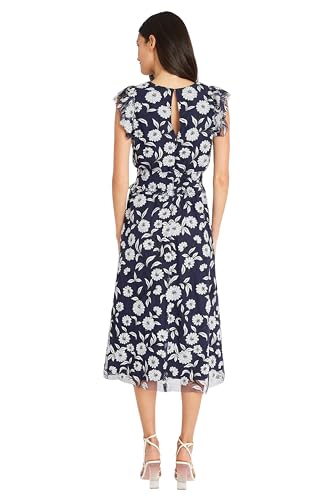 Image of Maggy London Women's Dresses V-Neck Garden Floral Embroidered Dress Colorful Feminine Party Event Occasion Guest of