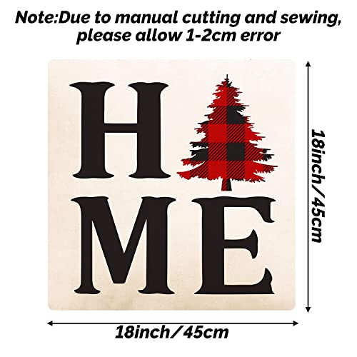 Alloirl Christmas Decorations, Christmas Pillow Covers 18X18 Set Of 4, Red Buffalo Plaid Christmas Holiday Throw Cushion Couch Cases For Home Living Room Bedroom Decorative Decor Pillows #TOP4