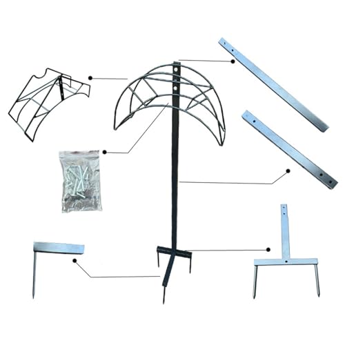 Support de tuyau d'arrosage en métal robuste et amovible - 4