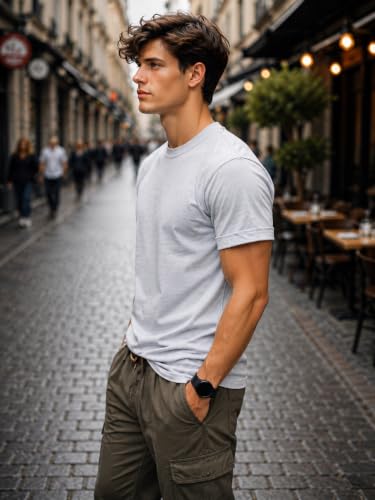 Image of INKKR Men's Solid Round Neck Half Sleeve Classic Cotton Bio-wash T-Shirt | Crew Neck Cotton Tshirt for Men