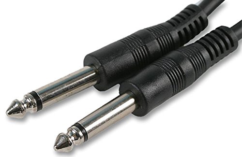 Pro Signal PSG00068 6.35mm (1/4") Mono Jack to Jack Plug Lead, 6m Black, Black,Copper