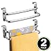 mDesign Over-Door Cabinet Towel Holder - Kitchen Cabinet Double Towel Bar Rack - Over Cabinet Towel Bar Hanger for Hand, Dish, and Tea Towels - 9.84