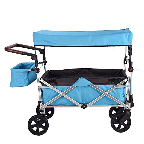 Chariot pour enfants d'ombre pliable avec toit anti-UV et roues tout-terrain