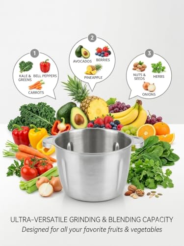 Image of GABANICREATION Multi Function Chef Blender 1200W Pure Copper Motor Stainless Steel Work Bowl 2.0L Capacity Dual Speed Switch Meat Grinder Electric Vegetable Chopper Food Processor Model (Pack of 1)
