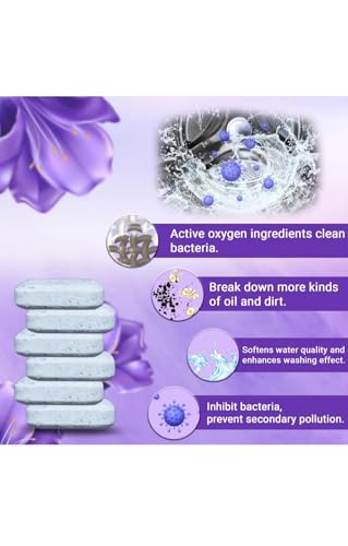 Image of Washing Machine Cleaner Tablets (18 Tablets) | Drum & Pipe Deep Cleaner | Lavender Scent | Removes Odour, Limescale & Residue | For Front Load & Top Load Fully Automatic Washing Machines