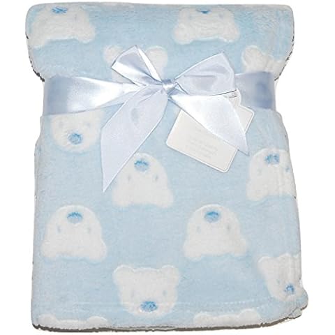 Snuggle Baby Blue Teddy Fleece Blanket Cover