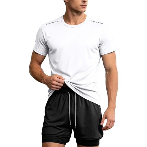 Survêtement homme sport respirant effet deux en un à séchage rapide pour gym