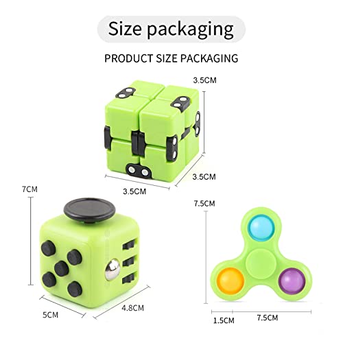 3-Piece Set Of Sensory Fidget Toys,Fidget Cube-Infinity Cubes-Fidget Spinners,Relieves Stress And Anxiety Fidget Toys For Kids Adults(Purple) #TOP4