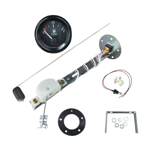 BDZMC 2/52mm Universal Fuel Level Gauge Kit 12V Boat Fuel Sender E-1/2-F Pointer Meter Fuel Tank Sending Unit Car SUV Fuel Level Gauge Meter Universal Fuel Water Level Sensor