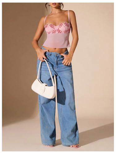 WDIRARA Women's Low Cut Sexy Going Out Lace Bustier Corset Top3