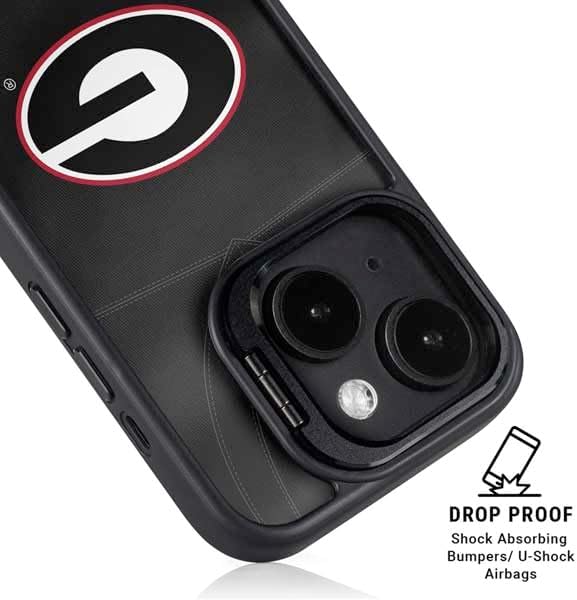 Skinit Kickstand Phone Case Compatible with iPhone 14 - Officially Licensed University of Georgia Black Jersey Design