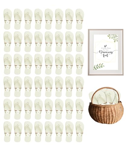 Image of Winterlace Bulk Flip Flops for Weddings | 48 Pairs | Reception Guest Slippers | Women Men Beach Pool Wholesale Sandals Pack