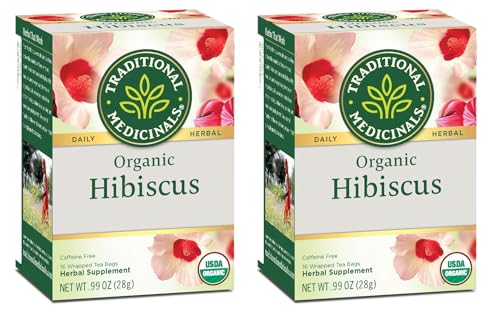 Traditional Medicinals Té, hibisco orgánico, apoya tu sistema cardiovascular, 16 bolsas de té (paquete de 2)